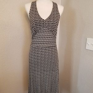 Ann Taylor Black Racerback Geometric Dress Sz 6